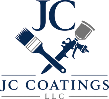 JC Coatings crossed brush and spray gun logo